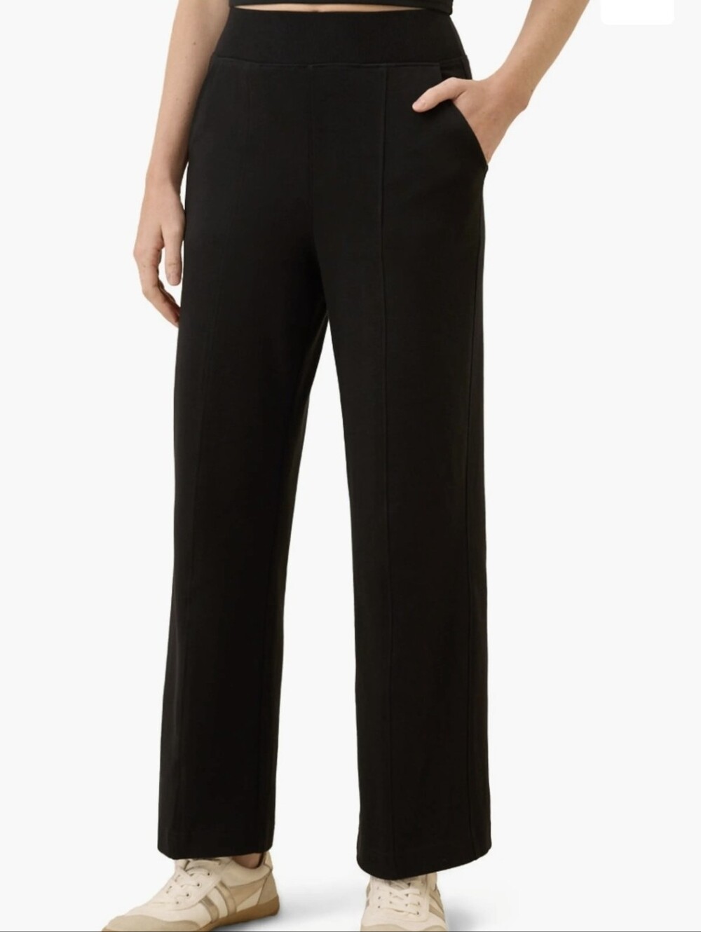 New! Organic Pact Black Soft 100% Cotton Airplane Pintuck Wide Leg Pant
